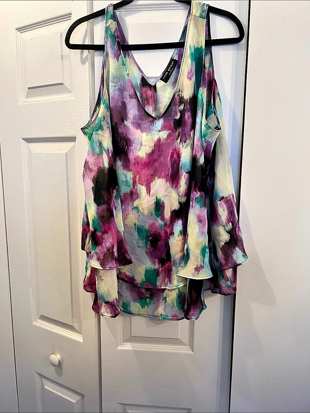 Lane Bryant Abstract Sleeveless Top in Purple & Green